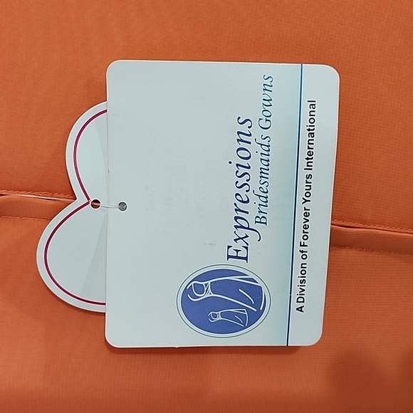 Expressions Dress Strapless Chiffon Overlay Maxi Orange Size 8 - Picture 12 of 17